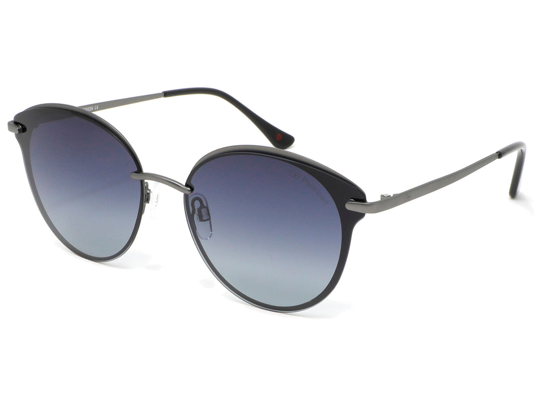Lentes de sol Cloe para mujer con marco negro metálico y cristales degradados.