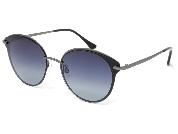 Lentes de sol Cloe para mujer con marco negro metálico y cristales degradados.