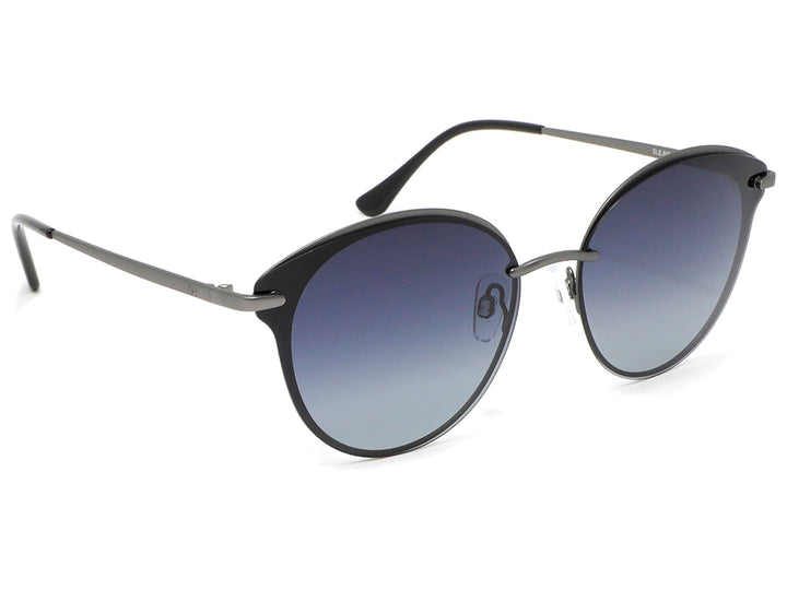 Lentes de sol Cloe para mujer con marco negro metálico y cristales degradados.