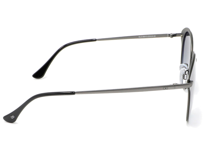 Lentes de sol Cloe para mujer con marco negro metálico y cristales degradados.