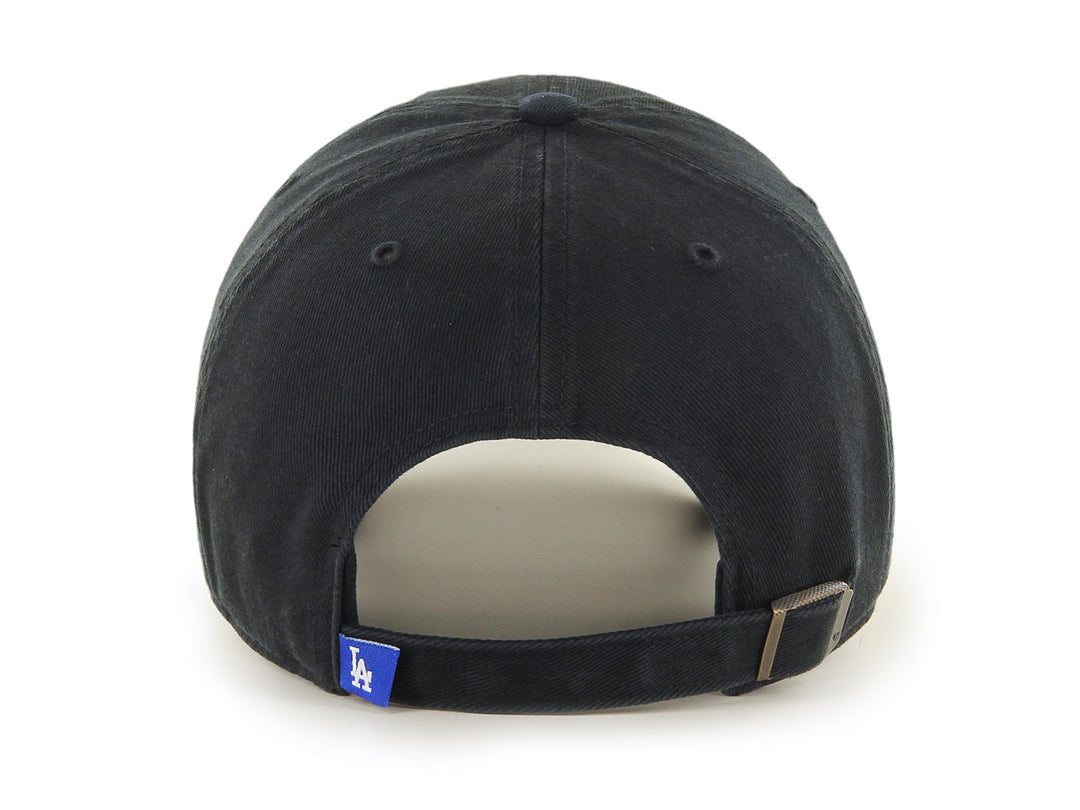 Gorra de béisbol negra de la marca 47 Brand con logo de Los Angeles Dodgers bordado en blanco.