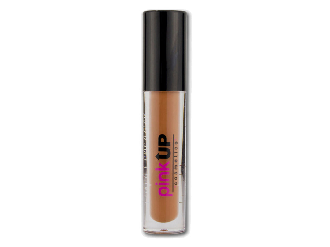 Corrector de maquillaje PINK UP en tono tan con envase transparente y tapa negra.