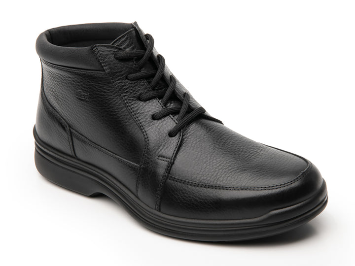 Zapato botín Flexi Yacht para Hombre en color negro de cuero con agujetas.