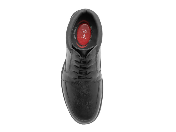 Zapato botín Flexi Yacht para Hombre en color negro de cuero con agujetas.