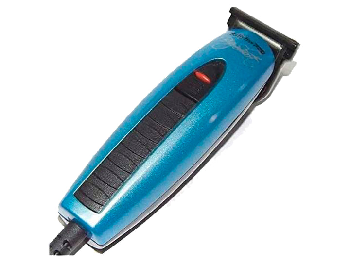 Recortadora de cabello Babyliss color azul metálico con detalles en negro y botón rojo.