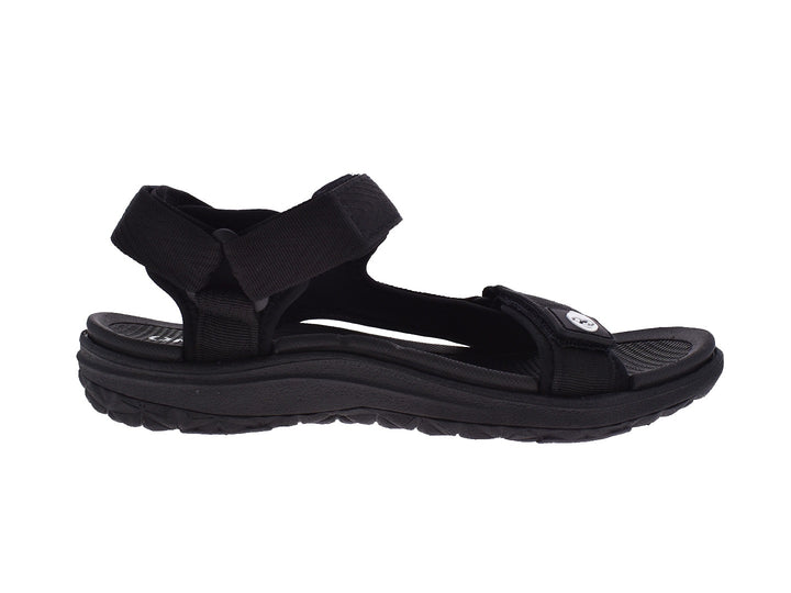 Par de sandalias negras para niños marca UNGA con correas ajustables y suela resistente.