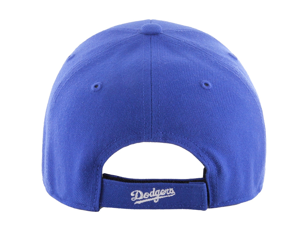 Gorra de béisbol azul royal con logotipo de Los Angeles Dodgers bordado en blanco.