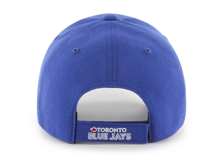 Gorra de béisbol azul royal con logotipo bordado de Toronto Blue Jays.