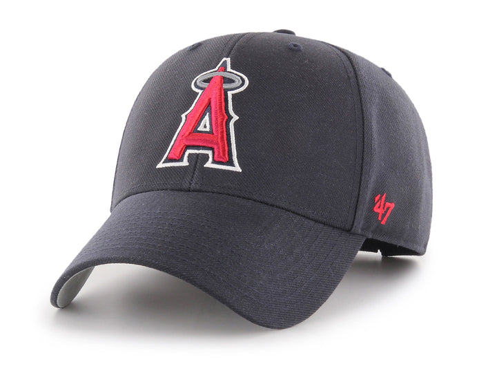 Gorra de béisbol color azul marino de la marca 47 Brand con logo de los Angels de Los Ángeles bordado al frente.