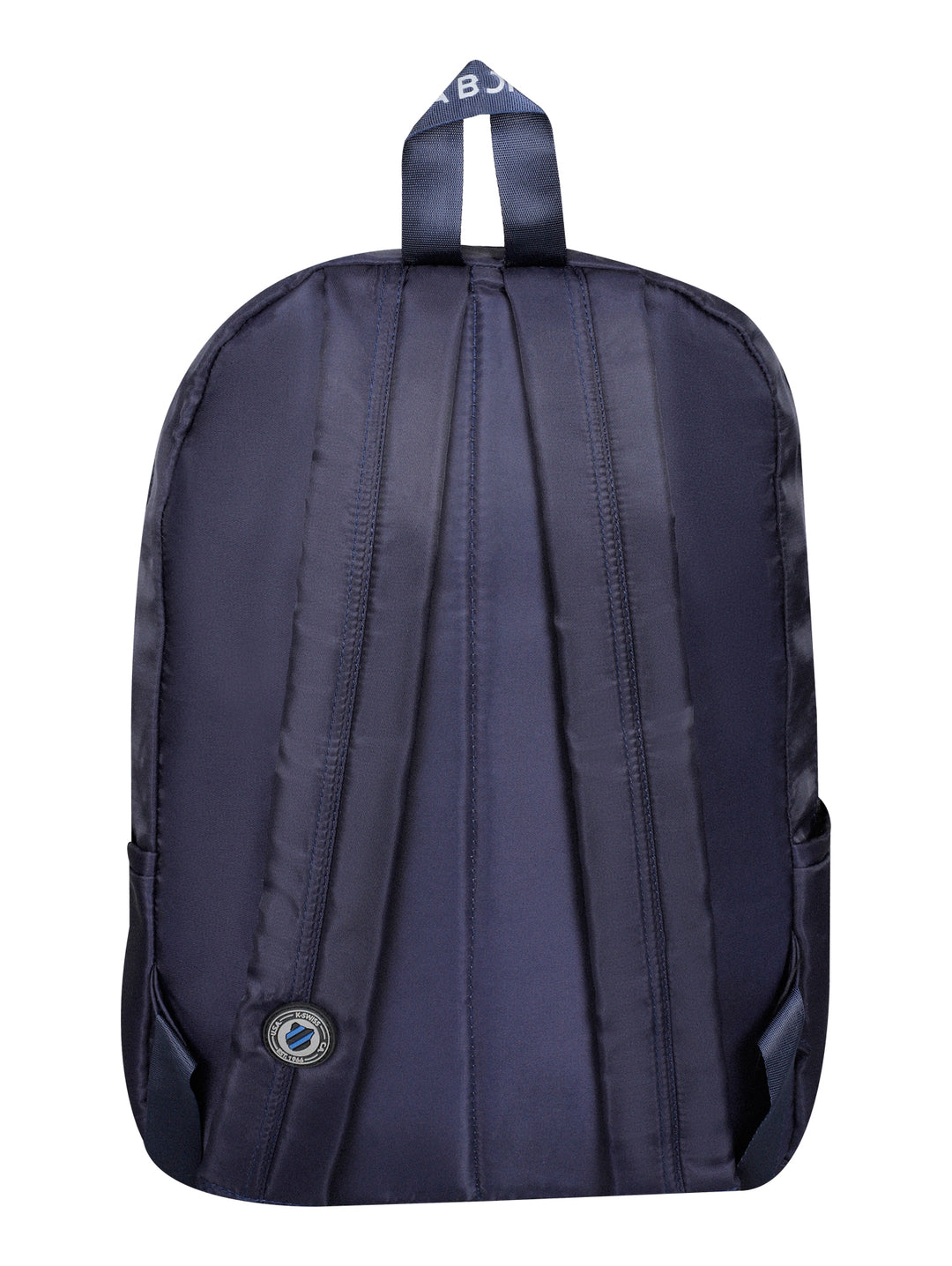 Mochila juvenil K-Swiss en color azul marino con bolsillo frontal y asa superior.