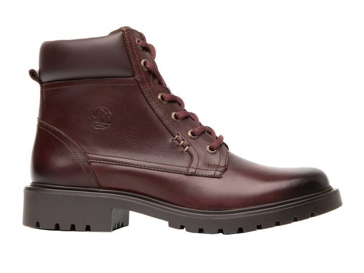 Botas Flexi Aldara color vino para mujer con agujetas y suela track