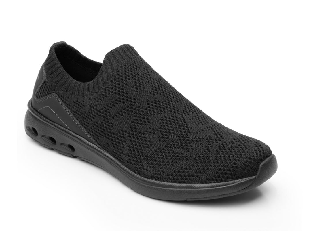 Zapato slip-on Flexi Fenix para mujer en color negro con acabado tejido y suela cómoda.