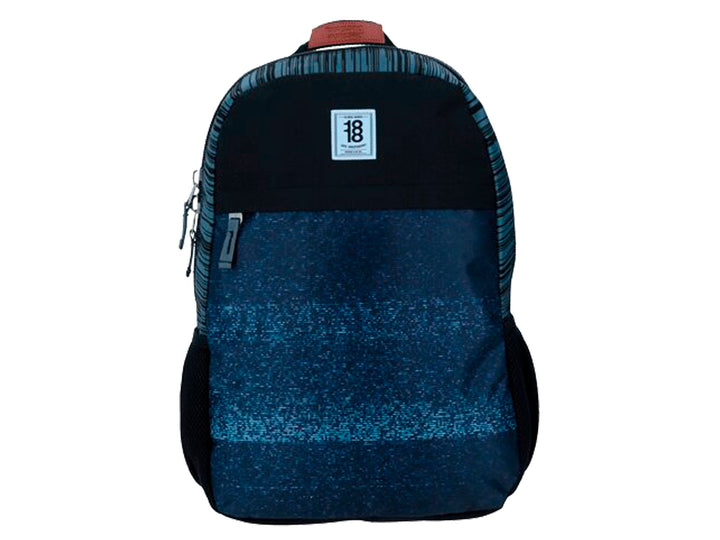 Mochila escolar infantil Chenson en colores negro y azul oscuro con diseño texturizado.