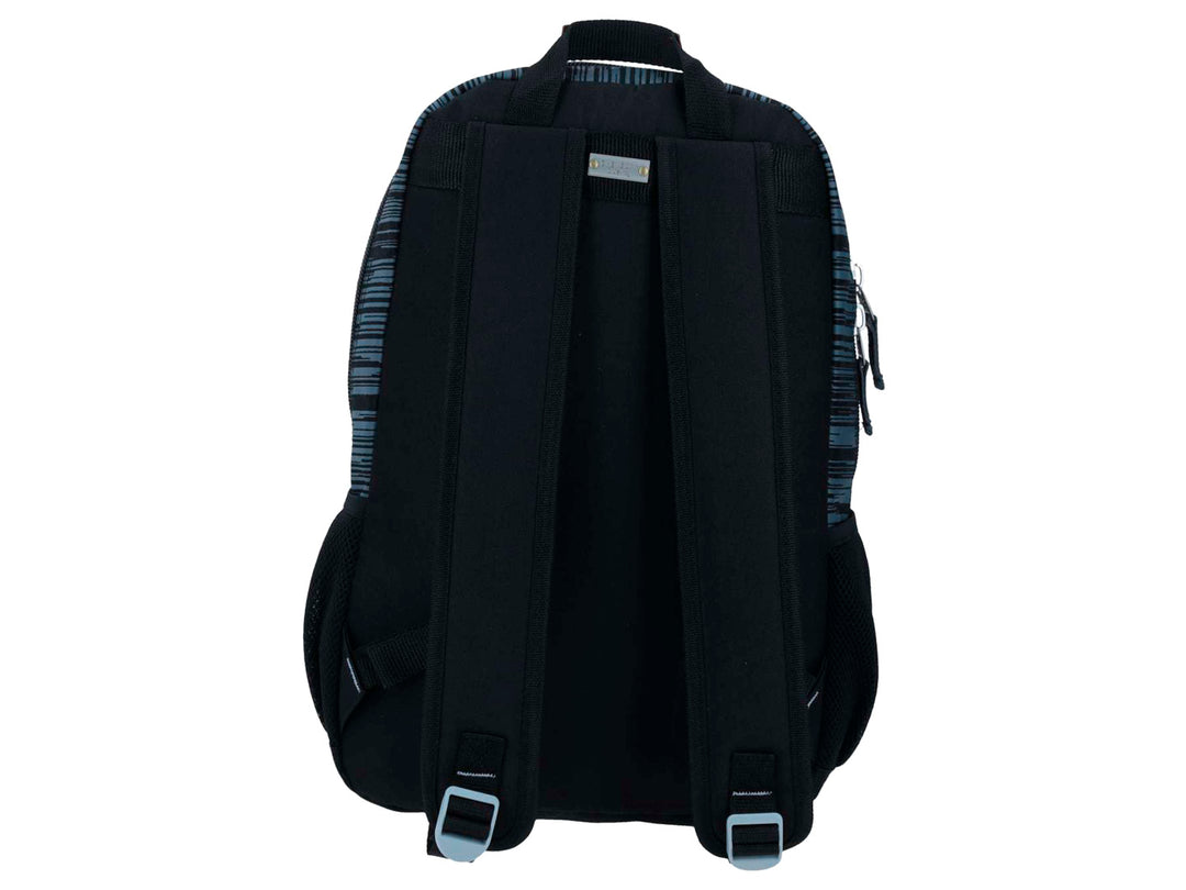 Mochila escolar infantil Chenson en colores negro y azul oscuro con diseño texturizado.