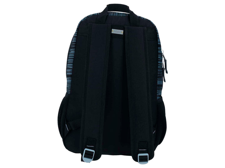 Mochila escolar infantil Chenson en colores negro y azul oscuro con diseño texturizado.
