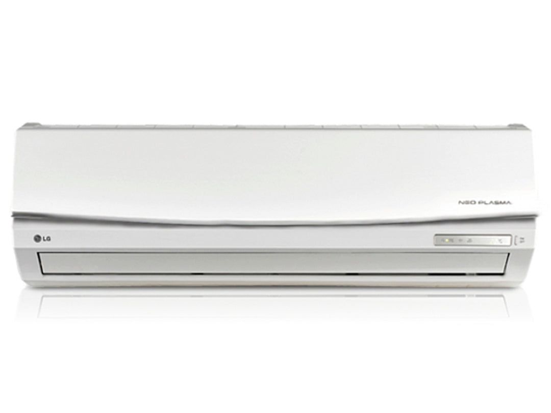 Minisplit LG de 1 tonelada en color blanco, diseño moderno y rectangular para montaje en pared.