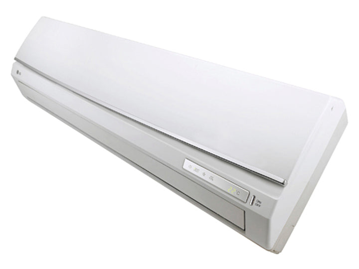 Minisplit LG de 1 tonelada en color blanco, diseño moderno y rectangular para montaje en pared.