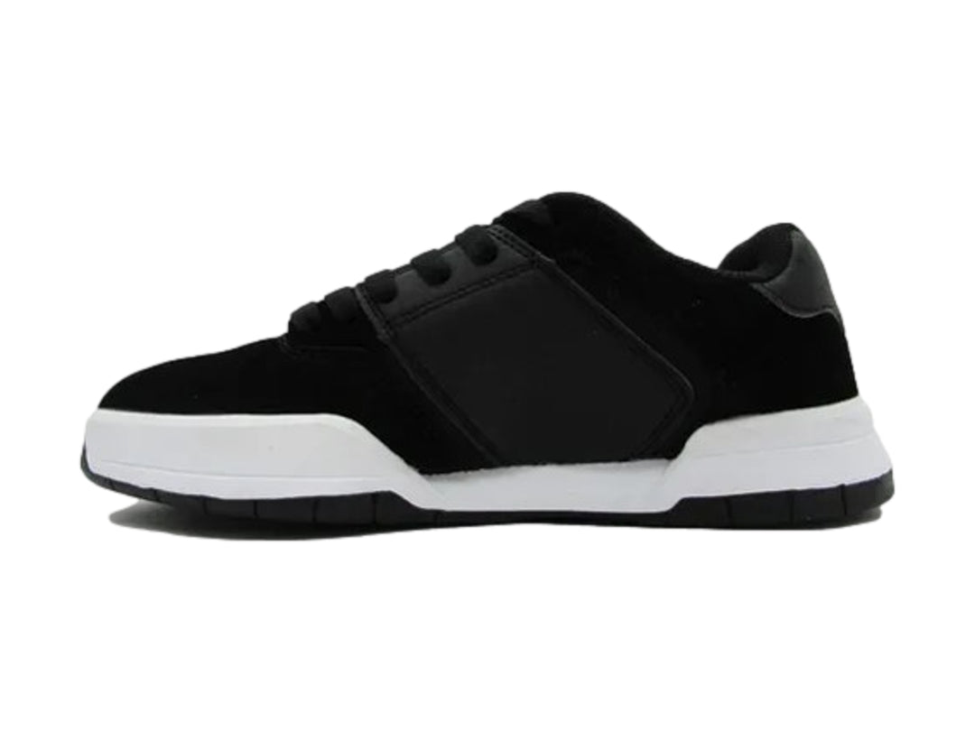 Tenis DC Shoes Central para hombre en color negro con suela blanca.