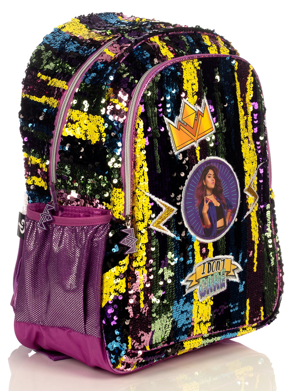 Mochila infantil multicolor con lentejuelas y estampado de Polinesios.