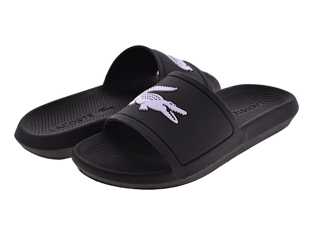 Sandalias Lacoste Croco Slide Negro para Mujer