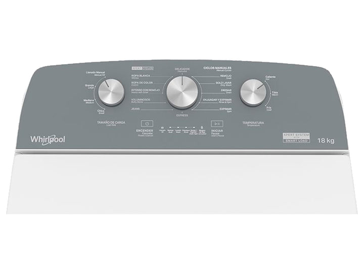 Lavadora Whirlpool Blanca y Plateada 18 kg