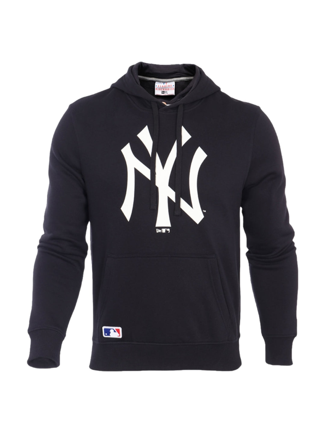 Sudadera con capucha color azul marino de New Era con el logotipo blanco de los New York Yankees en el pecho.