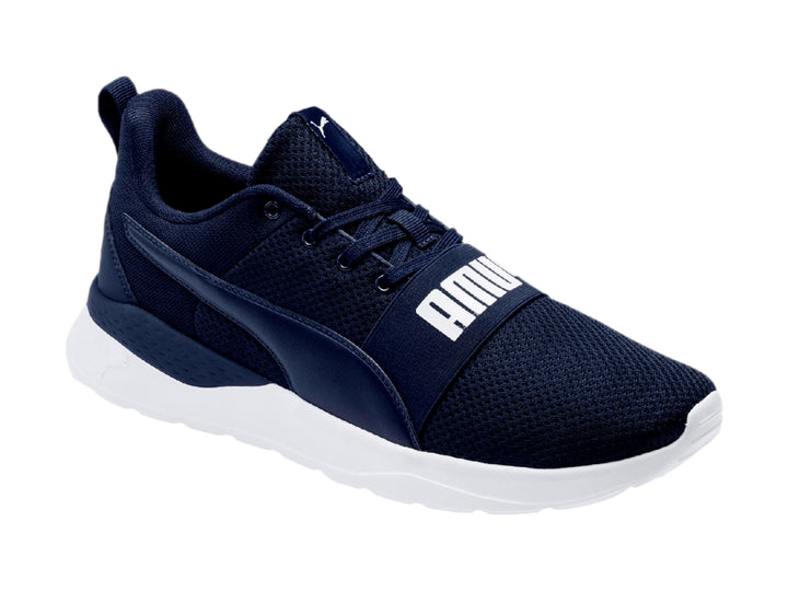 Tenis PUMA Anzarun Lite Bold color azul marino con suela blanca y cinta frontal.