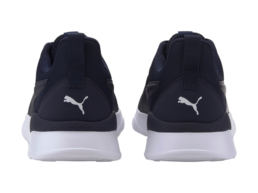 Tenis PUMA Anzarun Lite Bold color azul marino con suela blanca y cinta frontal.