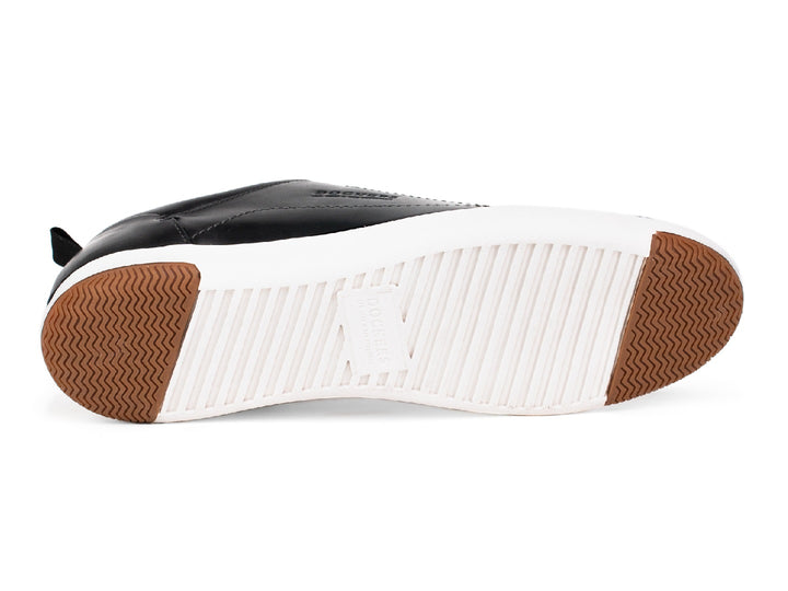 Tenis Dockers Malibu para hombre en color negro con suela blanca y marrón.
