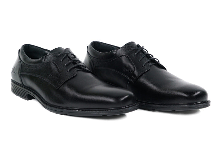 Zapato Dockers Lewis para hombre en color negro, estilo formal con agujetas.