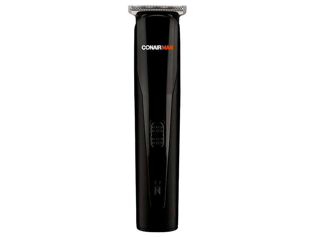 Recortadora facial y corporal Conair en color negro con cabezal cromado.