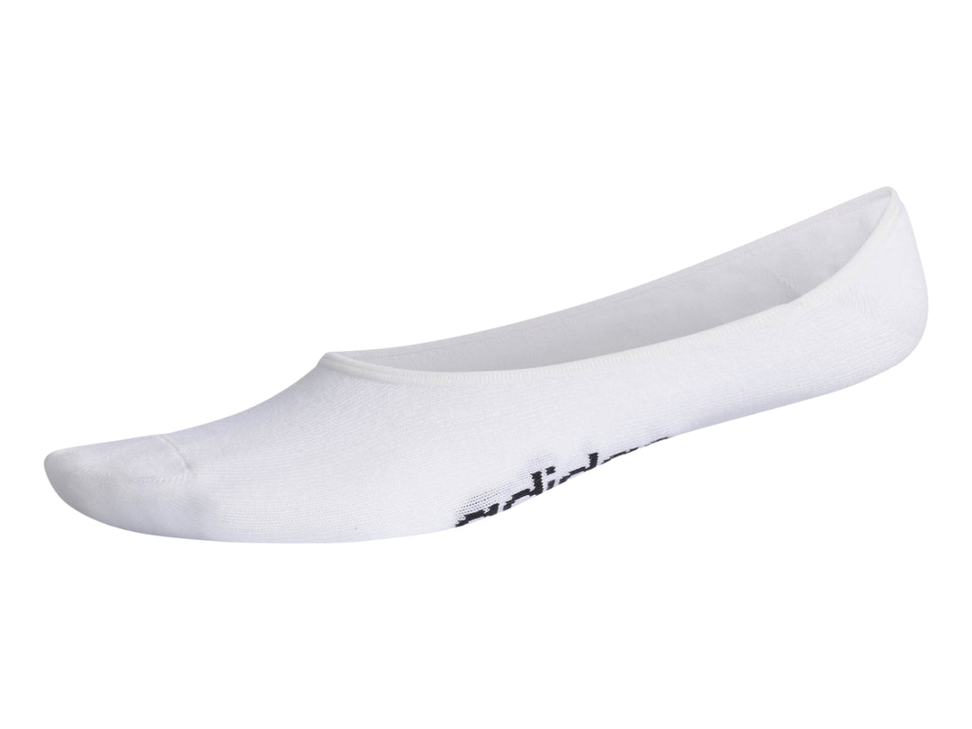 Calcetín deportivo Adidas de color blanco con detalles en negro.