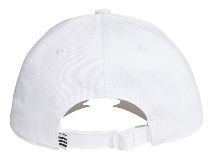Gorra de béisbol Adidas color blanco con logotipo negro frontal.