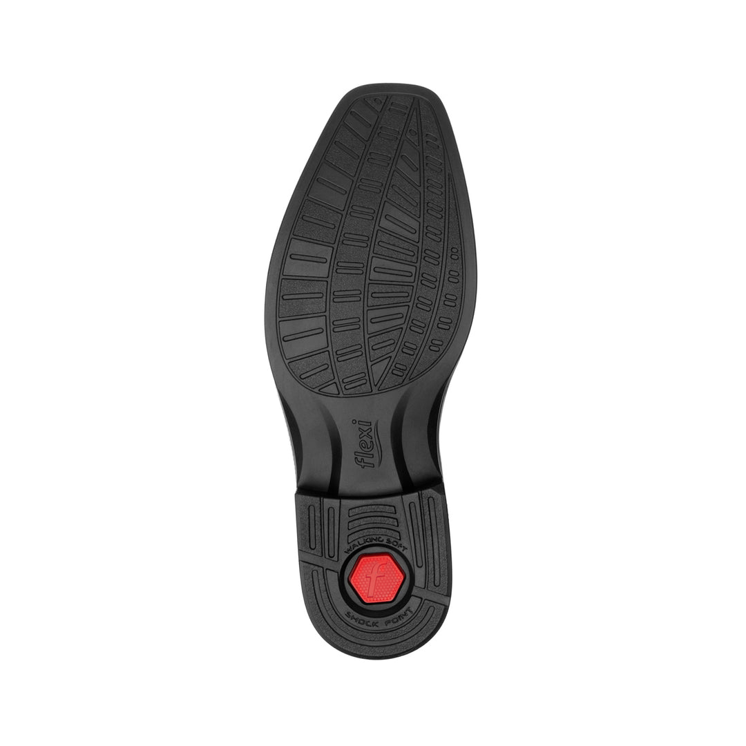 Zapato Flexi Bali para hombre en color negro, de cuero y con cordones, estilo elegante.