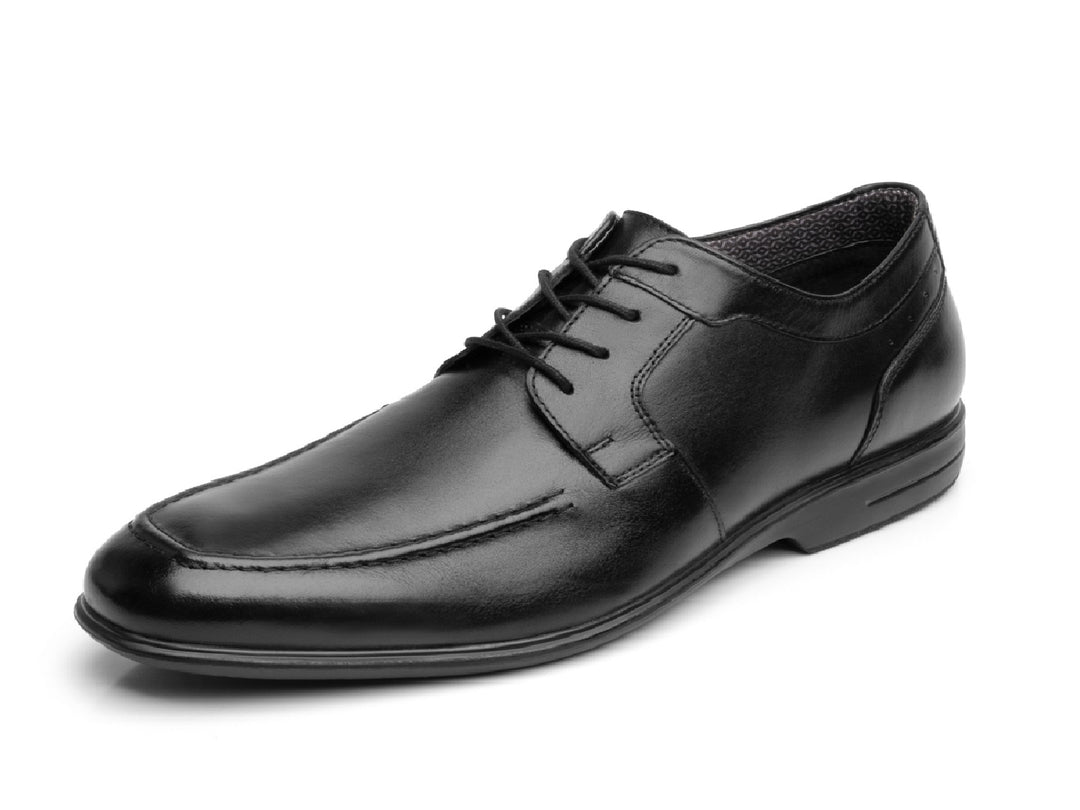 Zapato formal Flexi color negro para hombre, fabricado en cuero con agujetas.