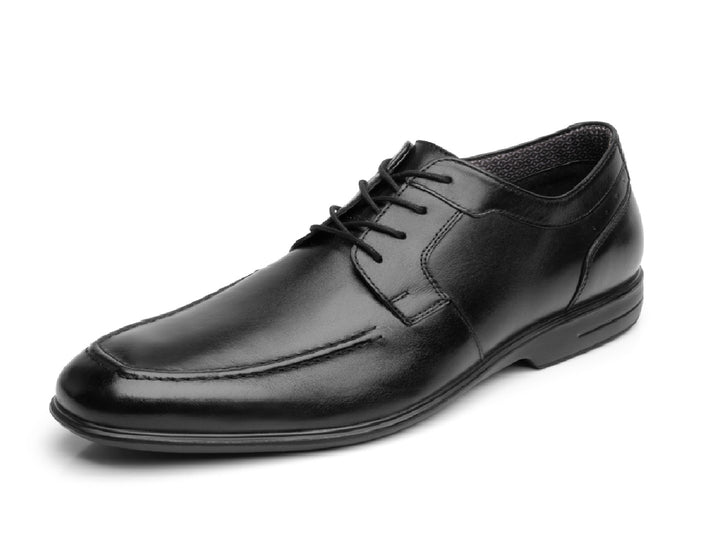 Zapato formal Flexi color negro para hombre, fabricado en cuero con agujetas.