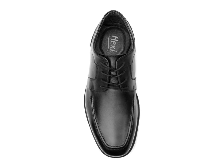 Zapato formal Flexi color negro para hombre, fabricado en cuero con agujetas.