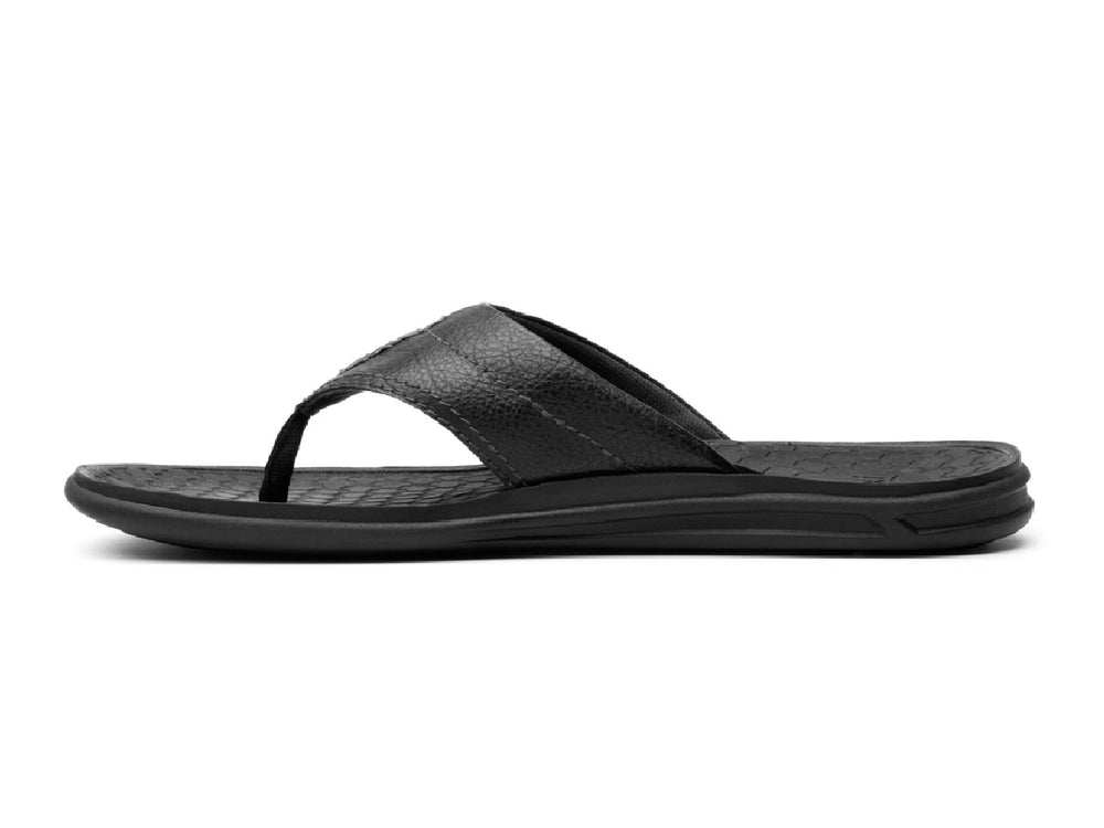 Sandalias Flexi Clifton para hombre en color negro con textura hexagonal en la plantilla.