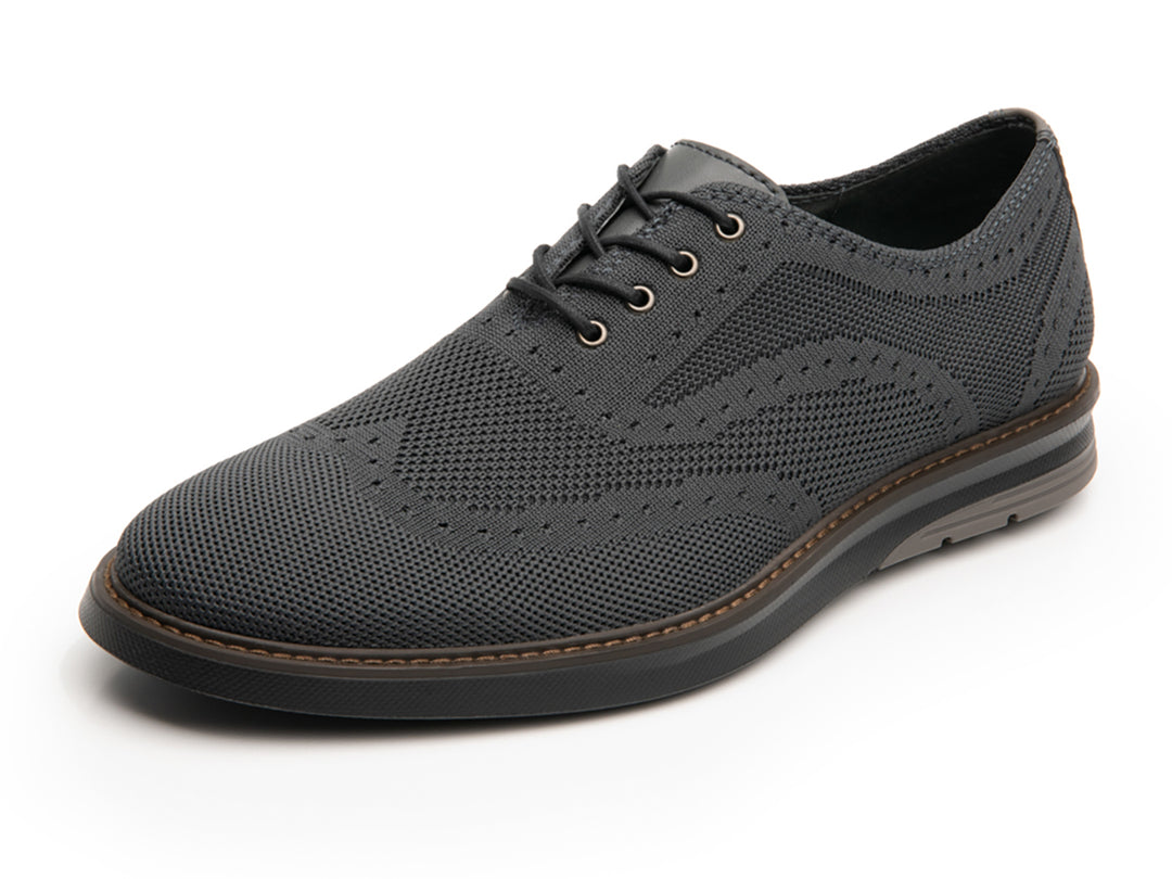 Zapato casual Flexi para hombre en color gris con tejido texturizado y cordones.