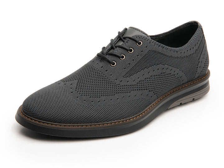 Zapato casual Flexi para hombre en color gris con tejido texturizado y cordones.