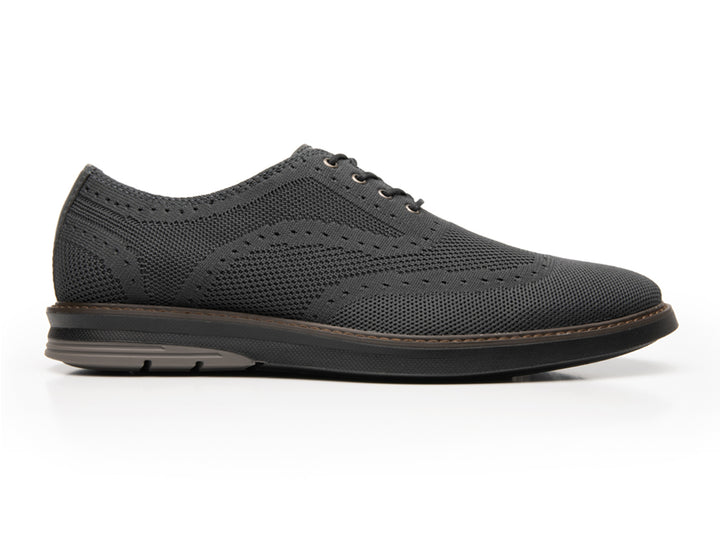 Zapato casual Flexi para hombre en color gris con tejido texturizado y cordones.