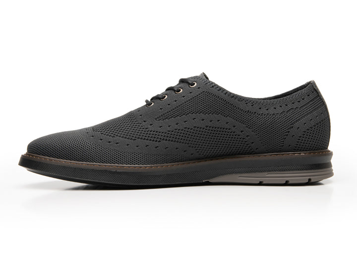Zapato casual Flexi para hombre en color gris con tejido texturizado y cordones.