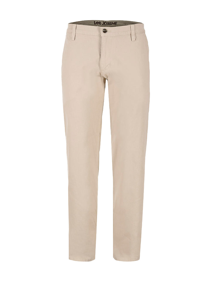 Pantalón Lee Xtreme color hueso para hombre, corte recto y estilo casual.