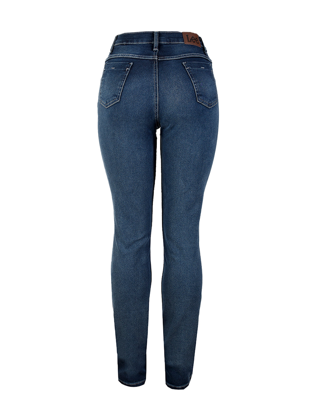 Pantalones jeans Lee para mujer en color indigo con corte ajustado.