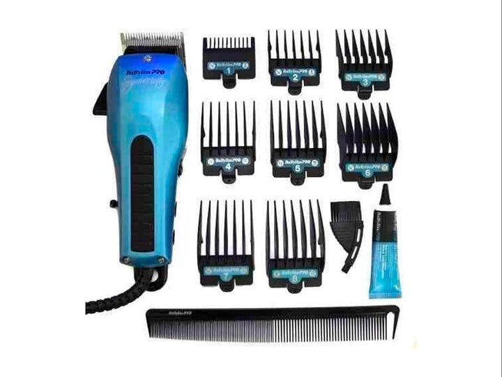 Rasuradora BaByliss PRO Super Motor en color azul con su caja original blanca y negra.