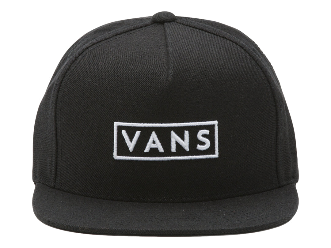 Gorra snapback color negro de la marca Vans con logotipo blanco frontal.