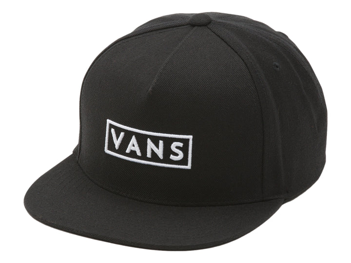 Gorra snapback color negro de la marca Vans con logotipo blanco frontal.