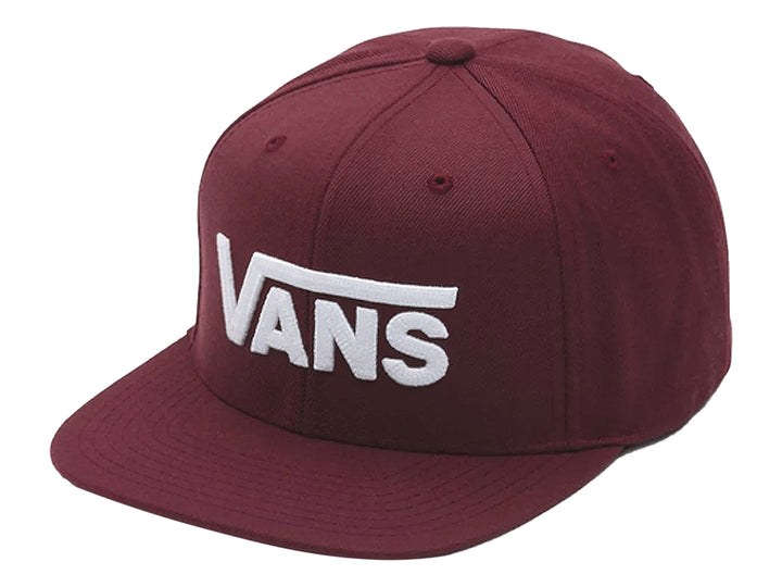 Gorra VANS snapback de color Port Royale con logotipo blanco bordado en el frente y visera plana.