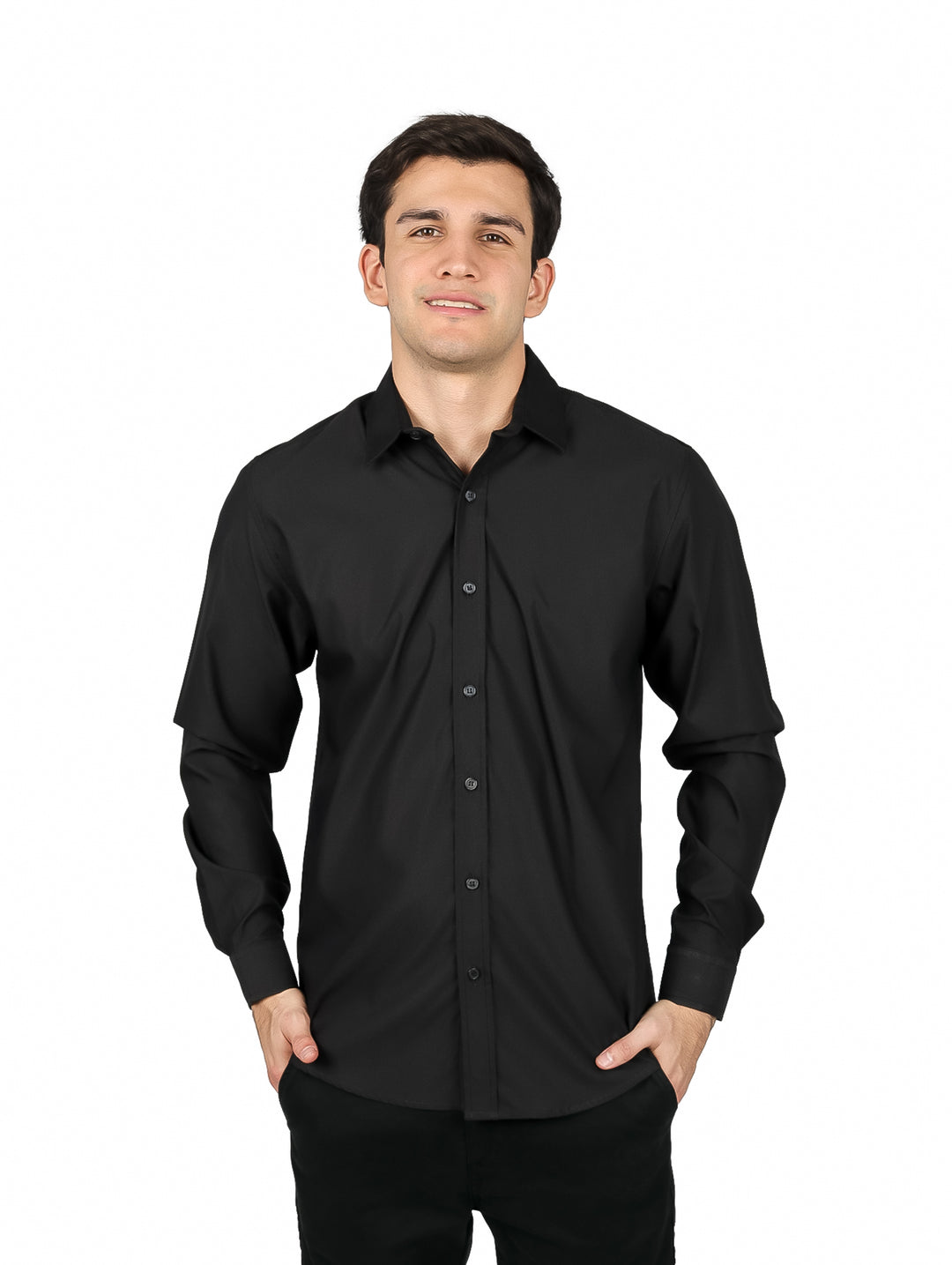 Camisa Manga Larga Slim Fit Negra Collor&