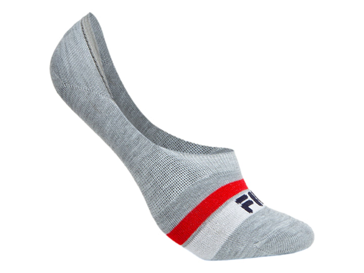 Calcetines FILA Toe Liner color negro con franja gris y logotipo rojo en la punta.